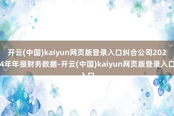 开云(中国)kaiyun网页版登录入口纠合公司2024年年报财务数据-开云(中国)kaiyun网页版登录入口