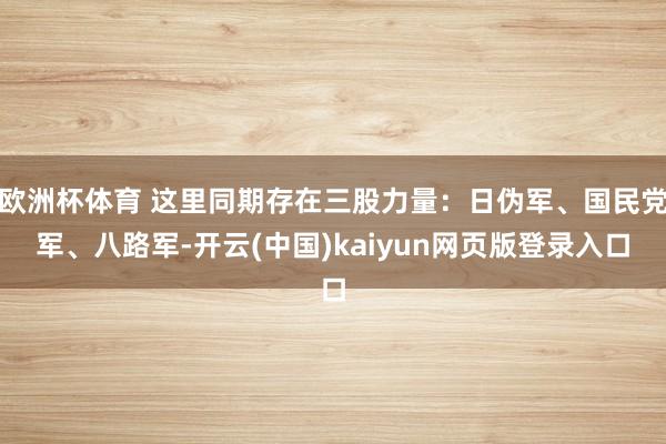 欧洲杯体育 这里同期存在三股力量：日伪军、国民党军、八路军-开云(中国)kaiyun网页版登录入口