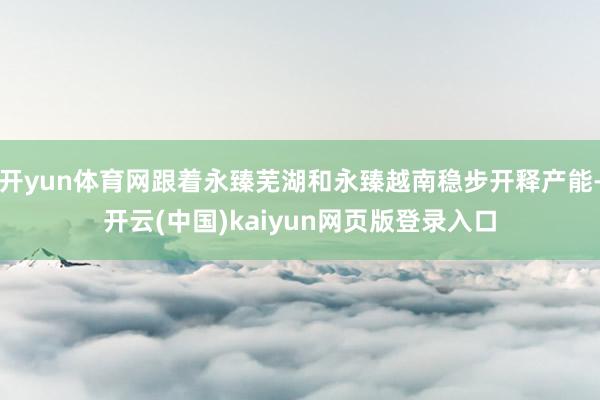 开yun体育网跟着永臻芜湖和永臻越南稳步开释产能-开云(中国)kaiyun网页版登录入口