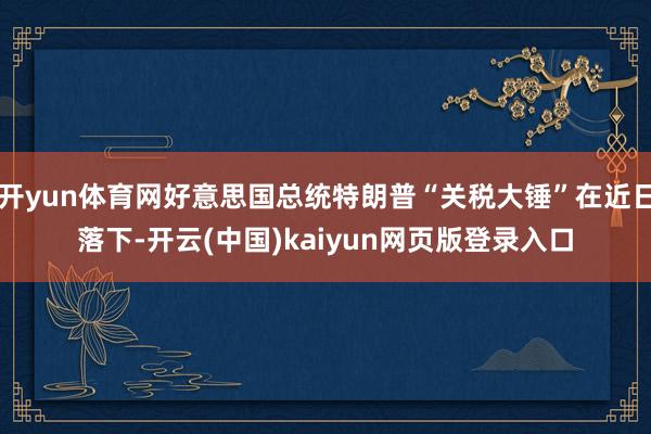 开yun体育网好意思国总统特朗普“关税大锤”在近日落下-开云(中国)kaiyun网页版登录入口