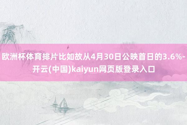 欧洲杯体育排片比如故从4月30日公映首日的3.6%-开云(中国)kaiyun网页版登录入口